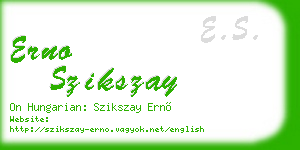 erno szikszay business card