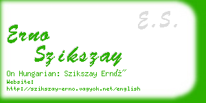 erno szikszay business card